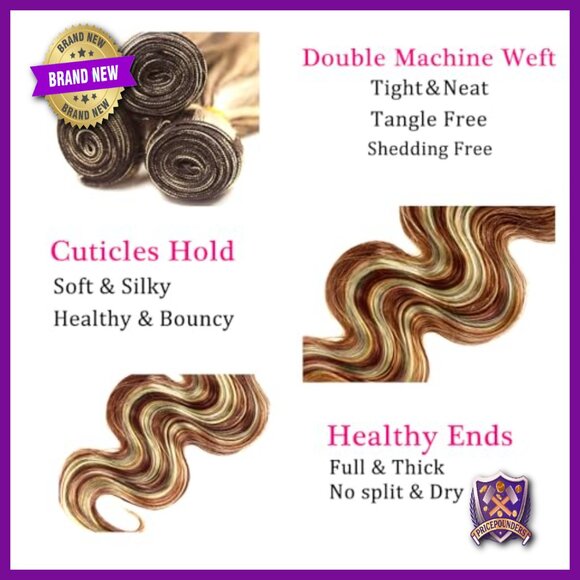 Brazilian Virgin Human Hair Extensions Body Wave 3 Bundles 100g Each main image 3
